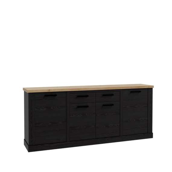 Skjenk DURO 213x90 cm - 4 dører - 2 skuffer - eik cabezone - eik riviera