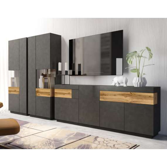 Skjenk Dover 219 cm - Mørk eik - Trelook