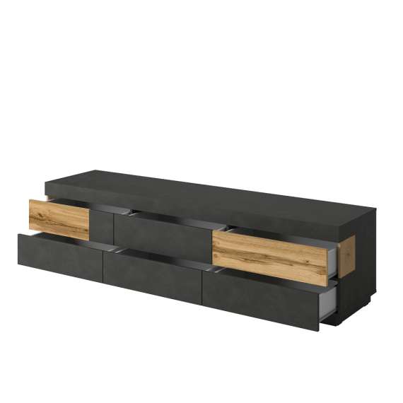 TV-benk Dover 206 cm - Mørk eik - Trelook