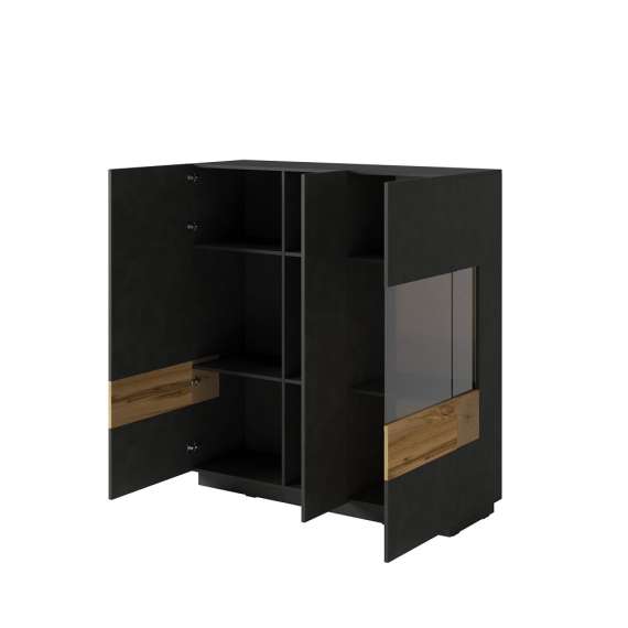 Skjenk Dover 130x139 cm - Mørk eik - Trelook