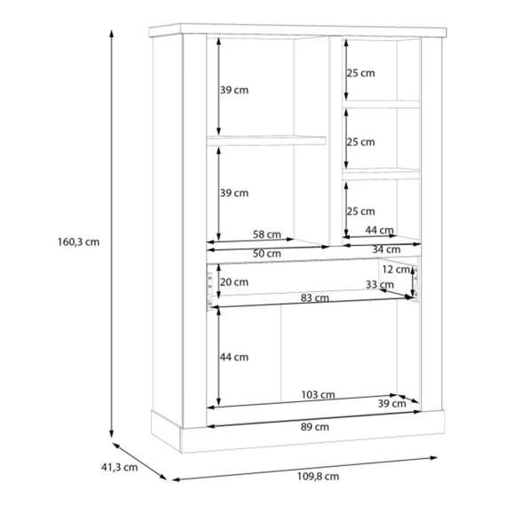 Vitrineskap DURO 110x160 cm - eik cabezone - eik riviera