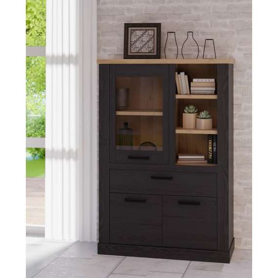 Vitrineskap DURO 110x160 cm - eik cabezone - eik riviera