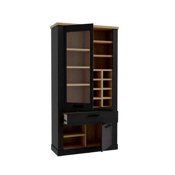 Vitrineskap DURO 110x212 cm  - eik cabezone - eik riviera