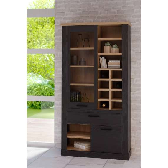 Vitrineskap DURO 110x212 cm  - eik cabezone - eik riviera