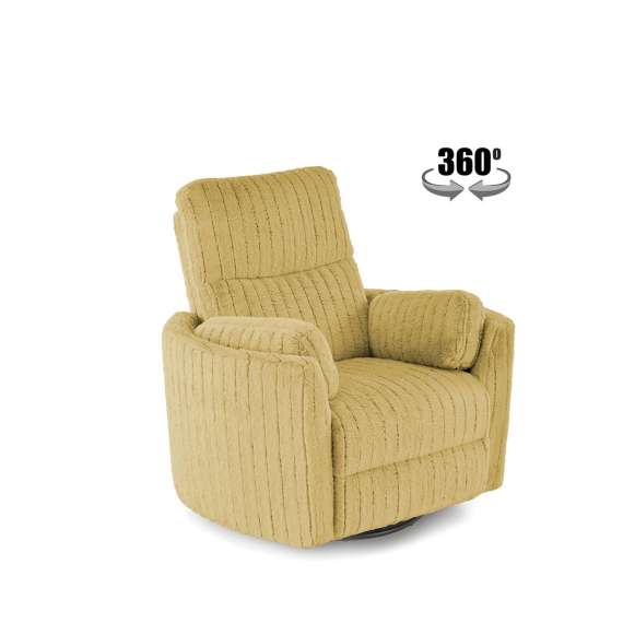Lenestol PEGAS - reclinerfunksjon - sannepsgul kordfløyel