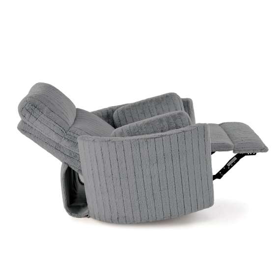 Lenestol PEGAS - reclinerfunksjon - grå kordfløyel