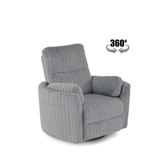 Lenestol PEGAS - reclinerfunksjon - grå kordfløyel