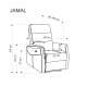 Lenestol JAMAL - reclinerfunksjon - beige stoff