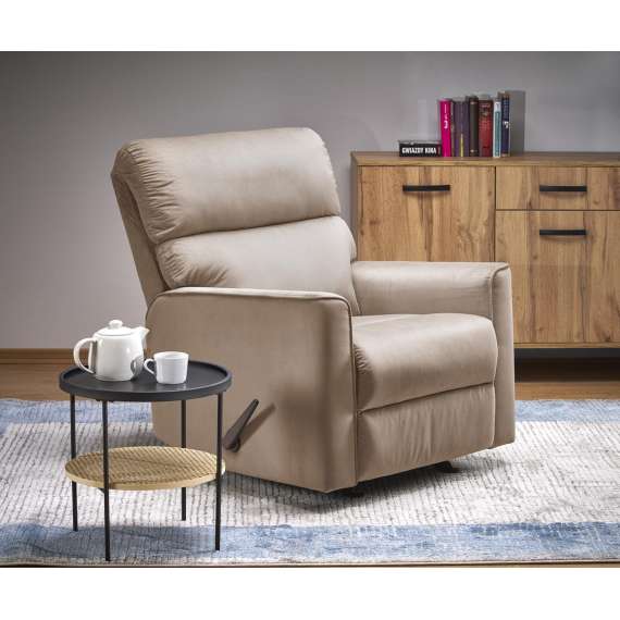 Lenestol KARIM - reclinerfunksjon - beige stoff
