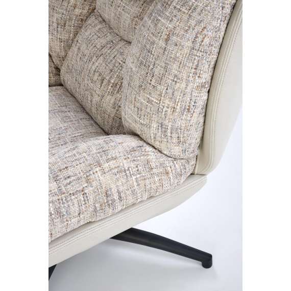 Lenestol KRONOS med fotskammel - stoff - imitert skinn