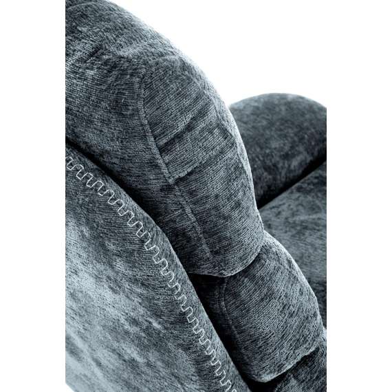 Lenestol DARIO med fotskammel - stoff - blå