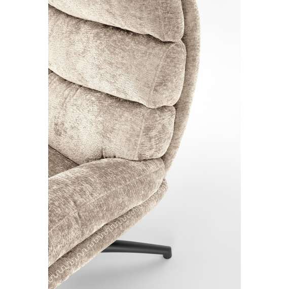 Lenestol DARIO med fotskammel - stoff - beige