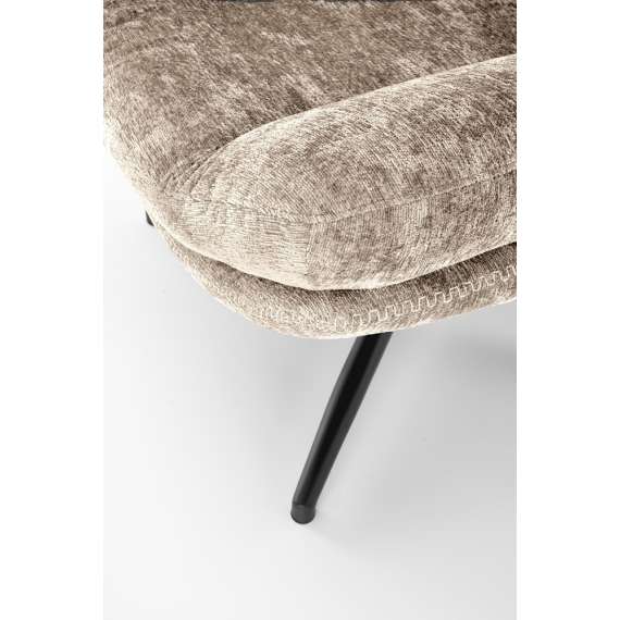 Lenestol DARIO med fotskammel - stoff - beige