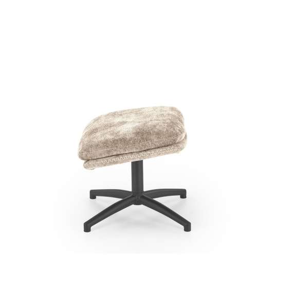 Lenestol DARIO med fotskammel - stoff - beige