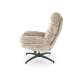 Lenestol DARIO med fotskammel - stoff - beige