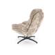 Lenestol DARIO med fotskammel - stoff - beige