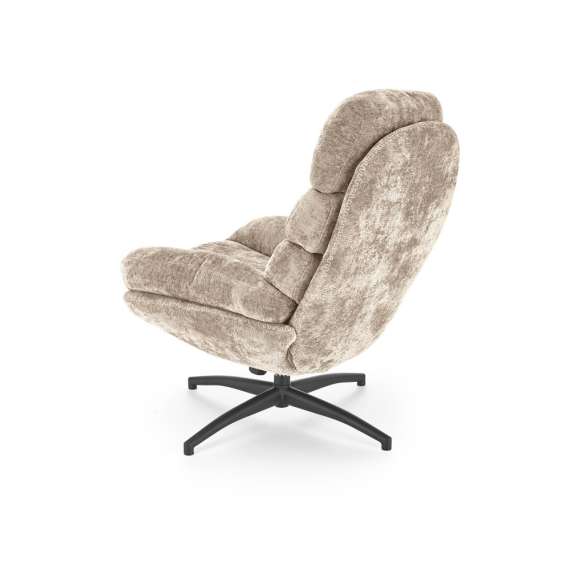 Lenestol DARIO med fotskammel - stoff - beige