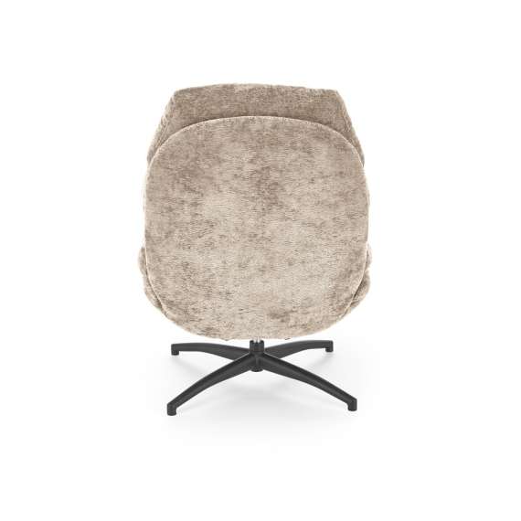 Lenestol DARIO med fotskammel - stoff - beige