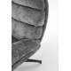 Lenestol DARIO med fotskammel - stoff - mørk grå