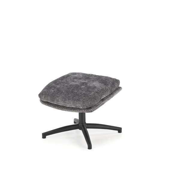 Lenestol DARIO med fotskammel - stoff - mørk grå