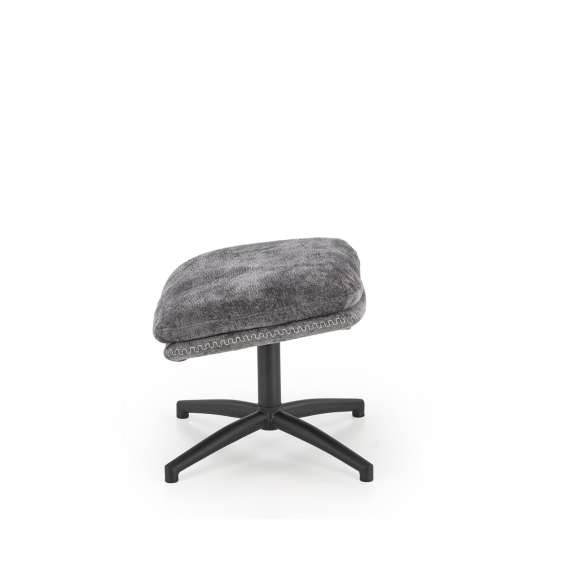 Lenestol DARIO med fotskammel - stoff - mørk grå