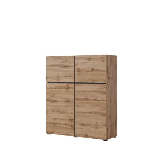 Skap Cross 119x139 cm - eik - sort - 2 dører