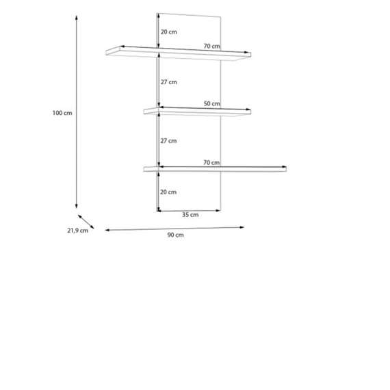 Veggpanel JOAKIDIS 90x100x22 cm - eik catania