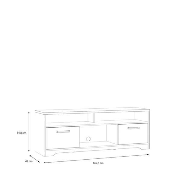 Tv-benk JOAKIDIS 150x55 cm - 2 dører - eik catania
