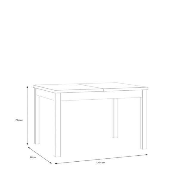 Spisebord JOAKIDIS 120-160x80 cm - eik catania - uttrekkbart