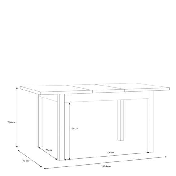 Spisebord JOAKIDIS 120-160x80 cm - eik catania - uttrekkbart
