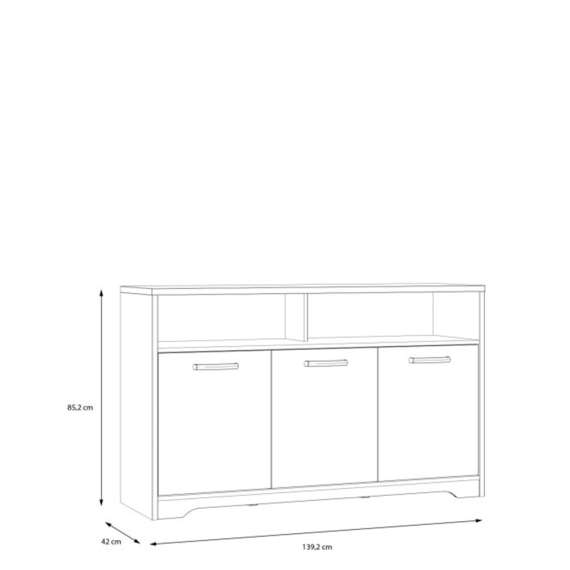 Skjenk JOAKIDIS 140x85 cm - 3 dører - eik catania