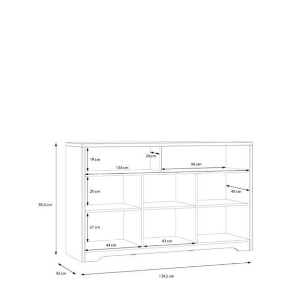 Skjenk JOAKIDIS 140x85 cm - 3 dører - eik catania