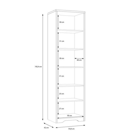 Vitrineskap JOAKIDIS 55x192 cm - 2 dører - eik catania