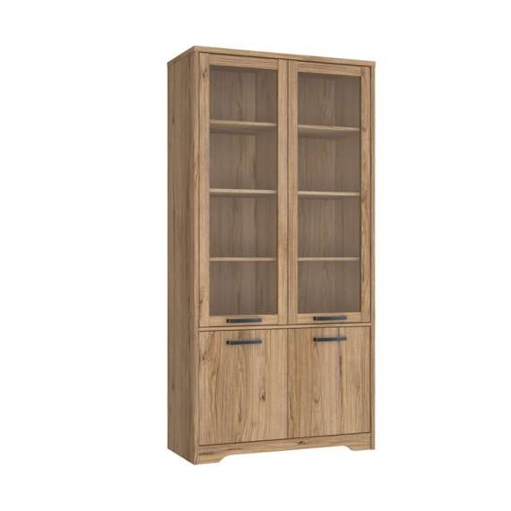 Vitrineskap JOAKIDIS 95x192 cm - 4 dører - eik catania