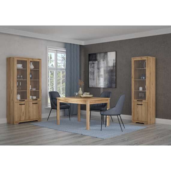 Vitrineskap JOAKIDIS 95x192 cm - 4 dører - eik catania