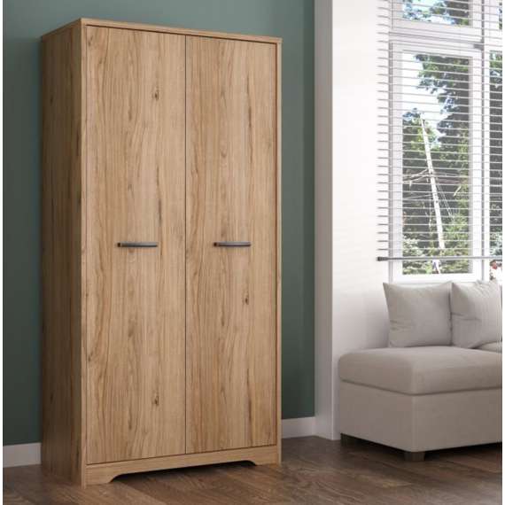 Garderobeskap JOAKIDIS 95x192 cm - 2 dører - eik catania