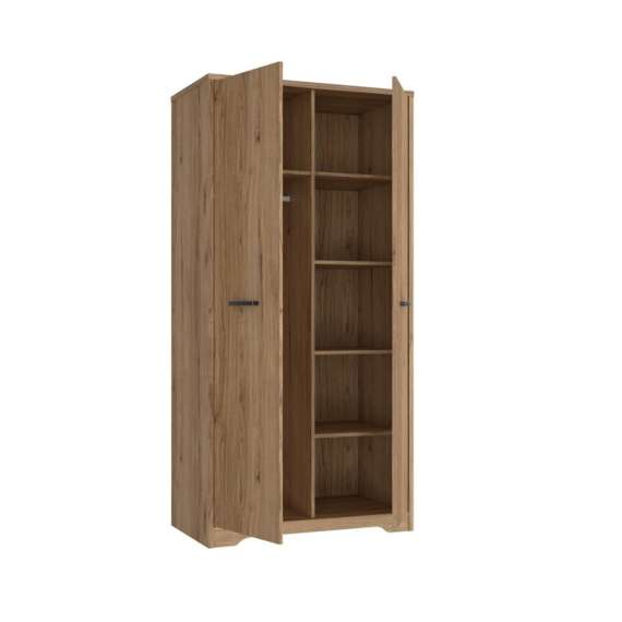 Garderobeskap JOAKIDIS 95x192 cm - 2 dører - eik catania