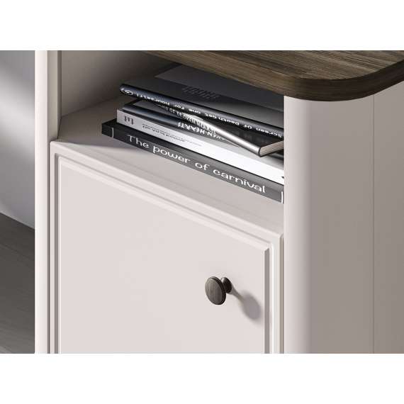 Nattbord VILAVIO 50x55 cm - 1 dør -  eik windmill - cashmere - avrundede kanter