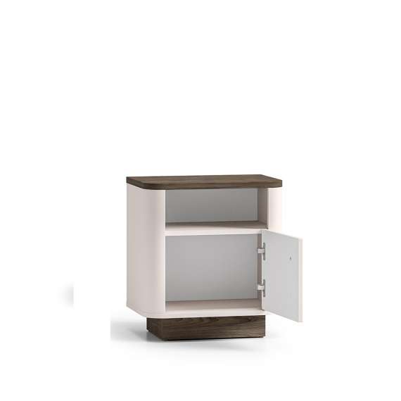 Nattbord VILAVIO 50x55 cm - 1 dør -  eik windmill - cashmere - avrundede kanter
