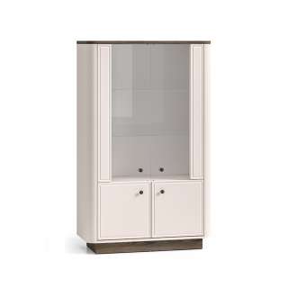 Vitrineskap VILAVIO 92x150 cm - 2 dører - eik windmill - cashmere - avrundede kanter