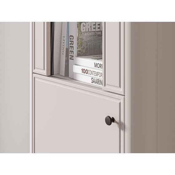 Vitrineskap VILAVIO 65x200 cm - 1 dør - eik windmill - cashmere - avrundede kanter