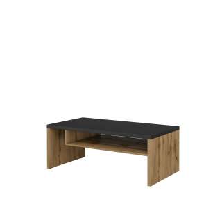 Sofabord Cross 120x60 cm - eik - sort - 2 dører