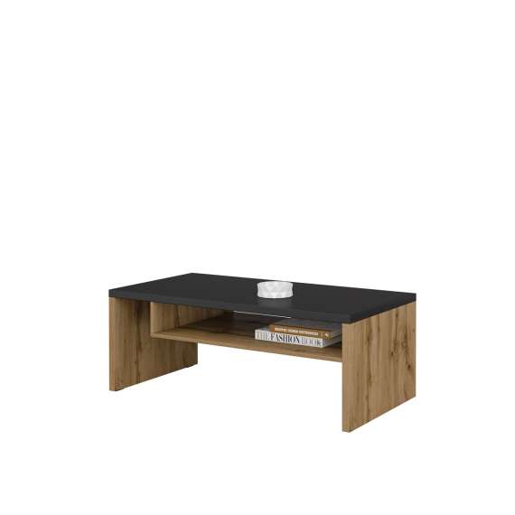 Sofabord Cross 120x60 cm - eik - sort - 2 dører