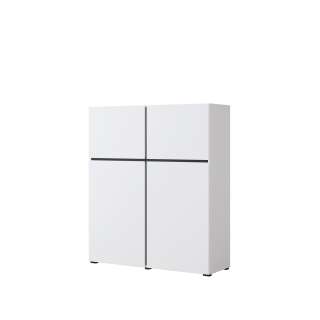 Skap Cross 119x139 cm - hvit - sort - 2 dører