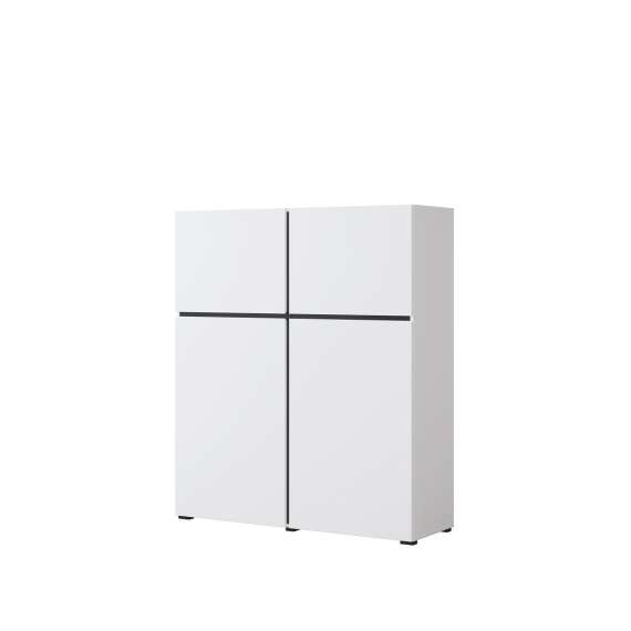 Skap Cross 119x139 cm - hvit - sort - 2 dører