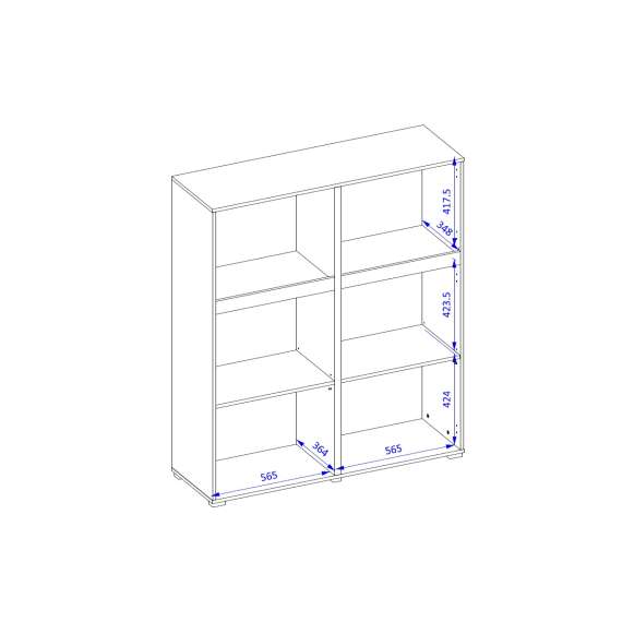 Skap Cross 119x139 cm - hvit - sort - 2 dører