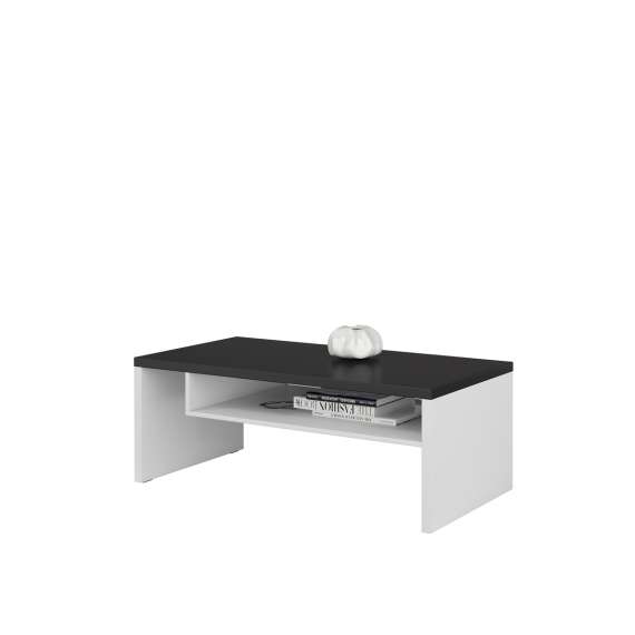 Sofabord Cross 120x60 cm - hvit - sort - 2 dører