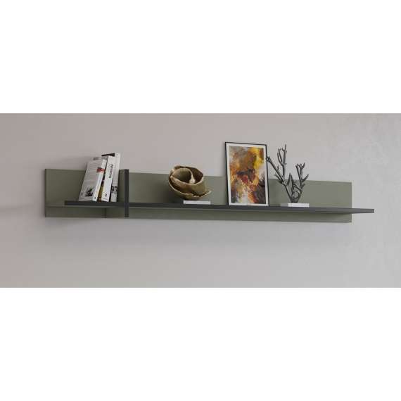 Vegghylle Cross 180x23 cm - grønn - sort