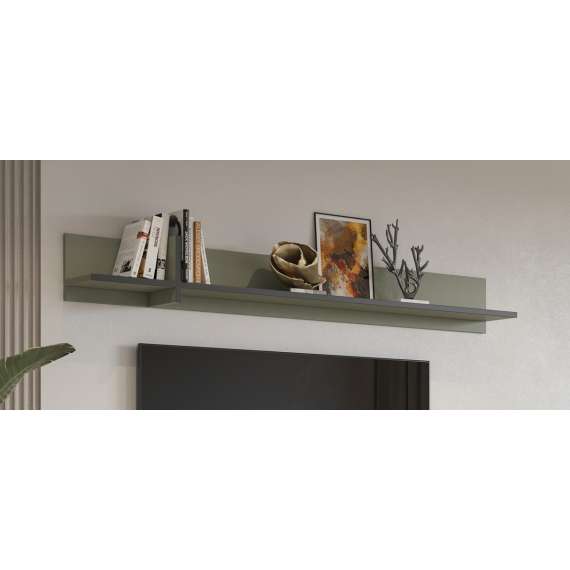 Vegghylle Cross 180x23 cm - grønn - sort