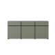 Skjenk Cross 180x78 cm - grønn - sort - 3 dører - 3 skuffer
